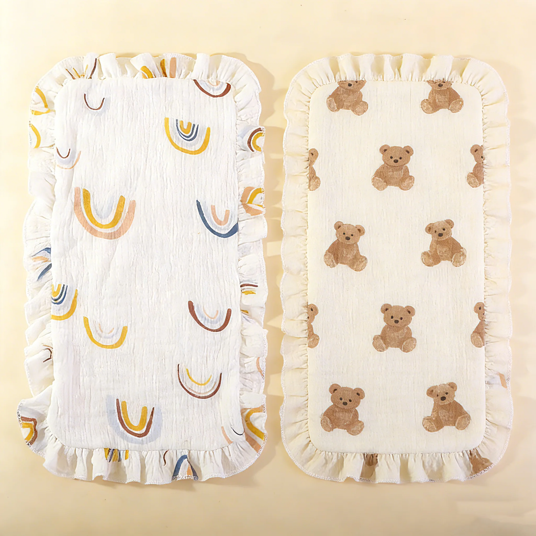 

2 baby burp blankets, soft cotton, drool bibs, suitable for newborns, unisex, baby feeding supplie