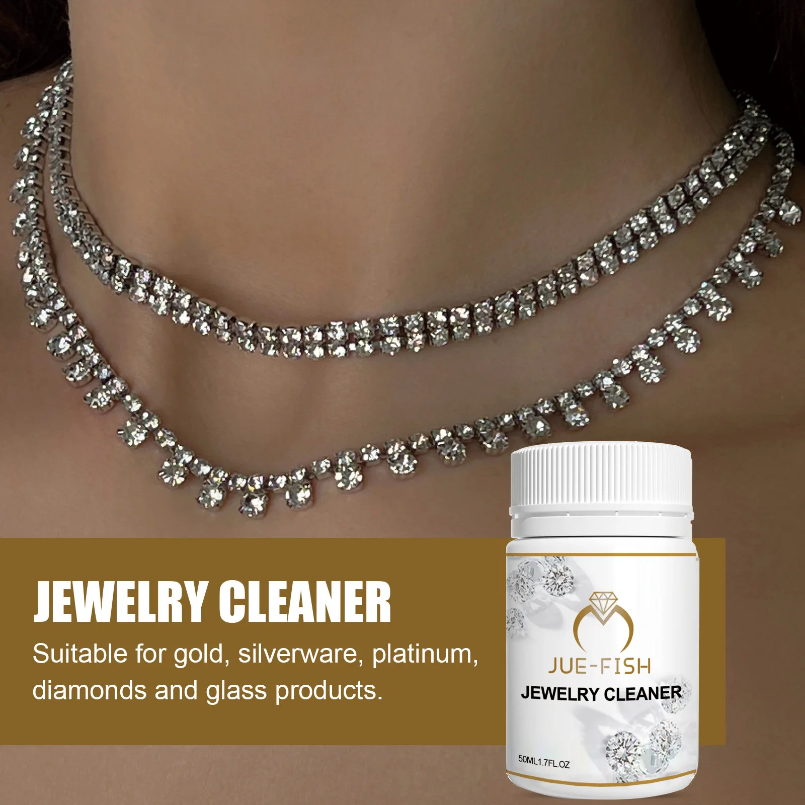 Jewellery Cleaning Solution Jewelry, Diamonds, Jewelry, Metal Cleaning Rust Removal Quick Cleaning Not Damage Jewelry Care 50ml