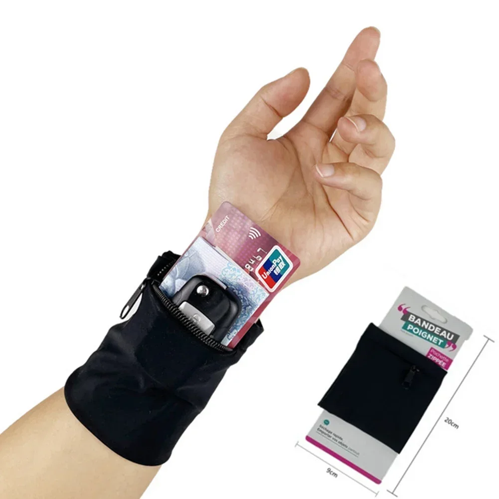 1pcs Wrist Bag Wristband Running Bag Breathable Cycling Pocket Sports Storing Wallets Keys Wrist Strap Bag NEW