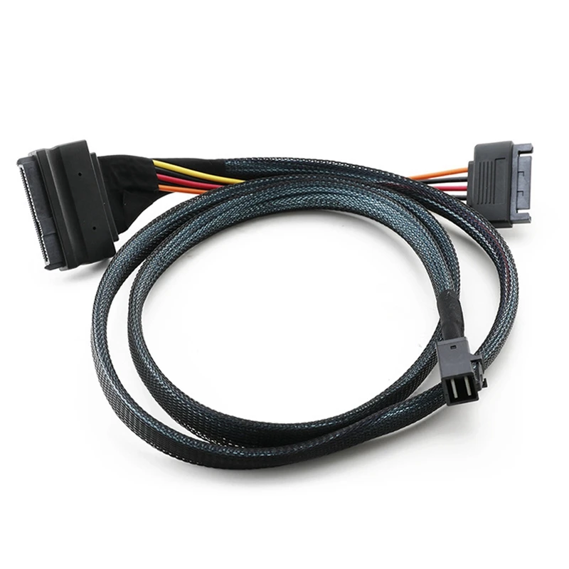 Built-In 12G Mini SAS HD To U.2 36P SFF-8643 To SAS U.2 SFF-8639 Cable With 15Pin SATA Power Supply,Suitable For U.2 SSD