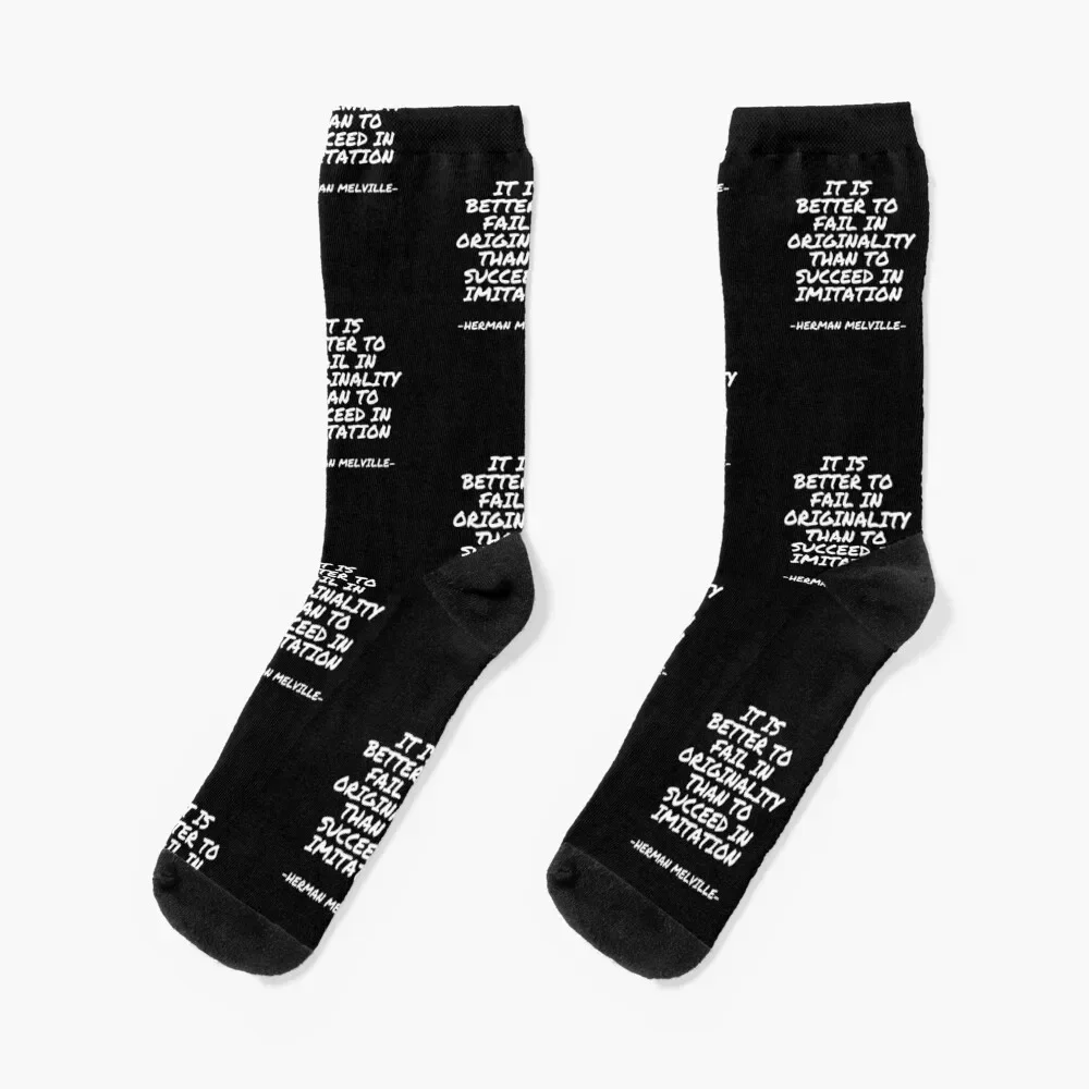 Herman Melville - It is better to fail in originality than to succeed in imitation Socks Lots Socks Men Women's