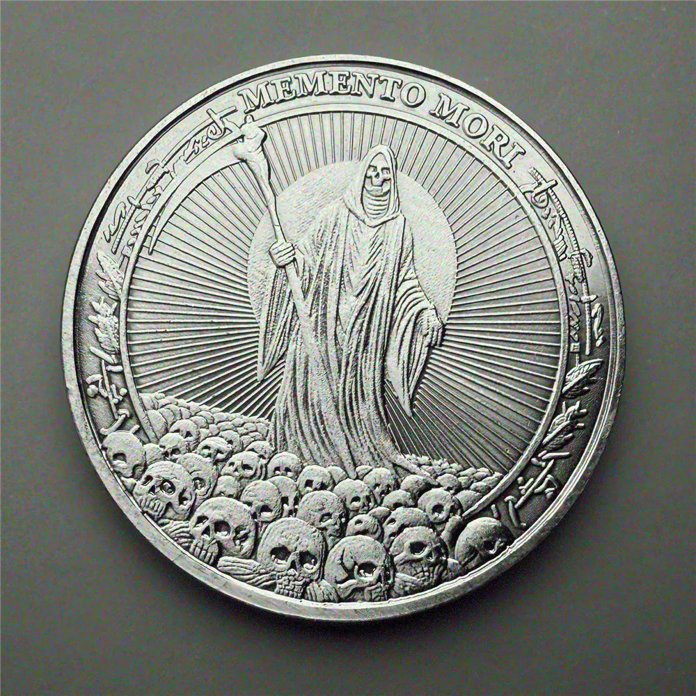 تذكار موري كاربي ديم تصميم جمجمة الساعة الرملية، هدية تحفيزية للقوة والشجاعة وفلسفة الحياة