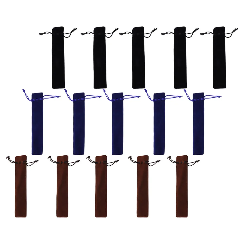 15 قطعة حقيبة المحمولة حقيبة برباط لتخزين قلم حبر هدية التعبئة والتغليف الوبر الحرة مقاومة للخدش القلم الحقائب حامل #4