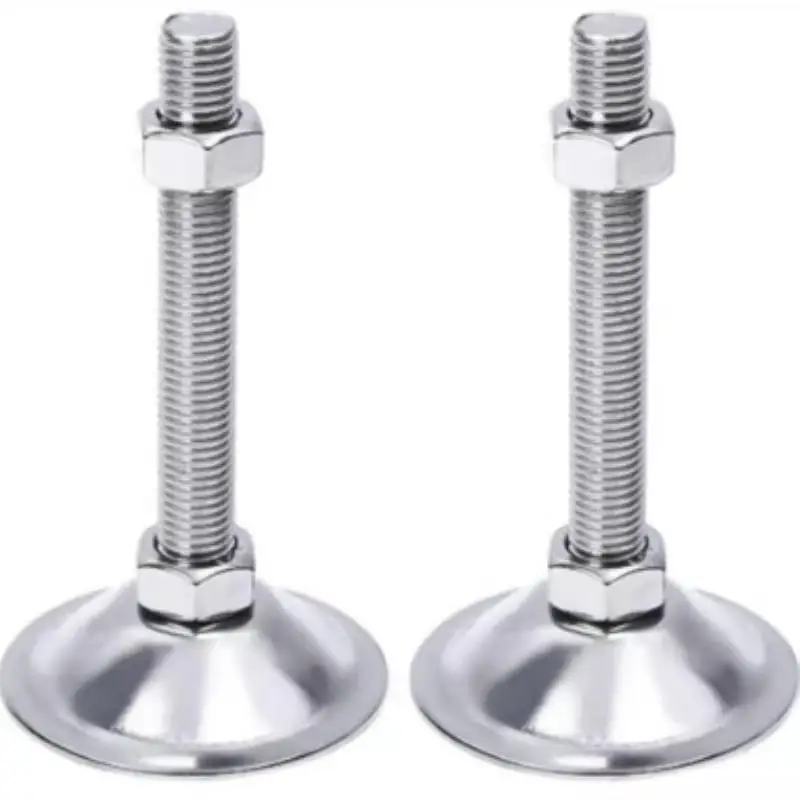 M10 M12 304 Stainless Steel Flat Bottom Bell Mouth Heavy-Duty Foot Cup Adjusting Foot/Machine Tool Foundation Screw Base 60/80mm