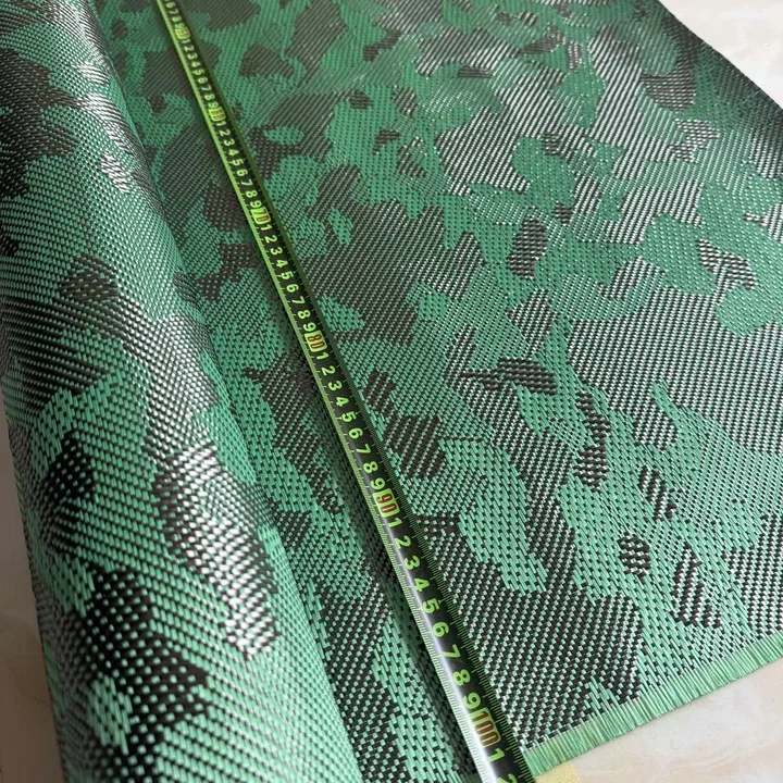 3K240gsm Camouflage Pattern Carbon Kevlar Fiber, Blend Fabric, Available, Red, Blue, Black, Yellow, With Widths 100 In Continuou
