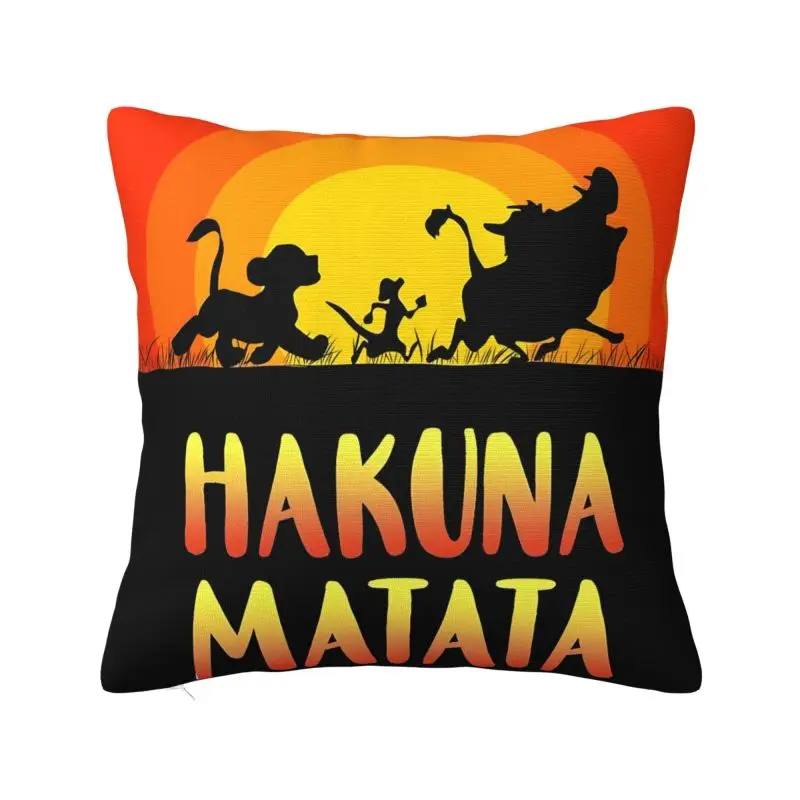 

Modern The Lion King Hakuna Matata Sofa Cushion Cover Velvet Throw Pillow Case Living Room Decoration