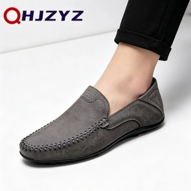 

2026 Genuine Leather Mens Loafers Moccasins Shoes Designer Men Casual Handmade Formal Slip on Male Boat Shoes Zapatillas Hombre