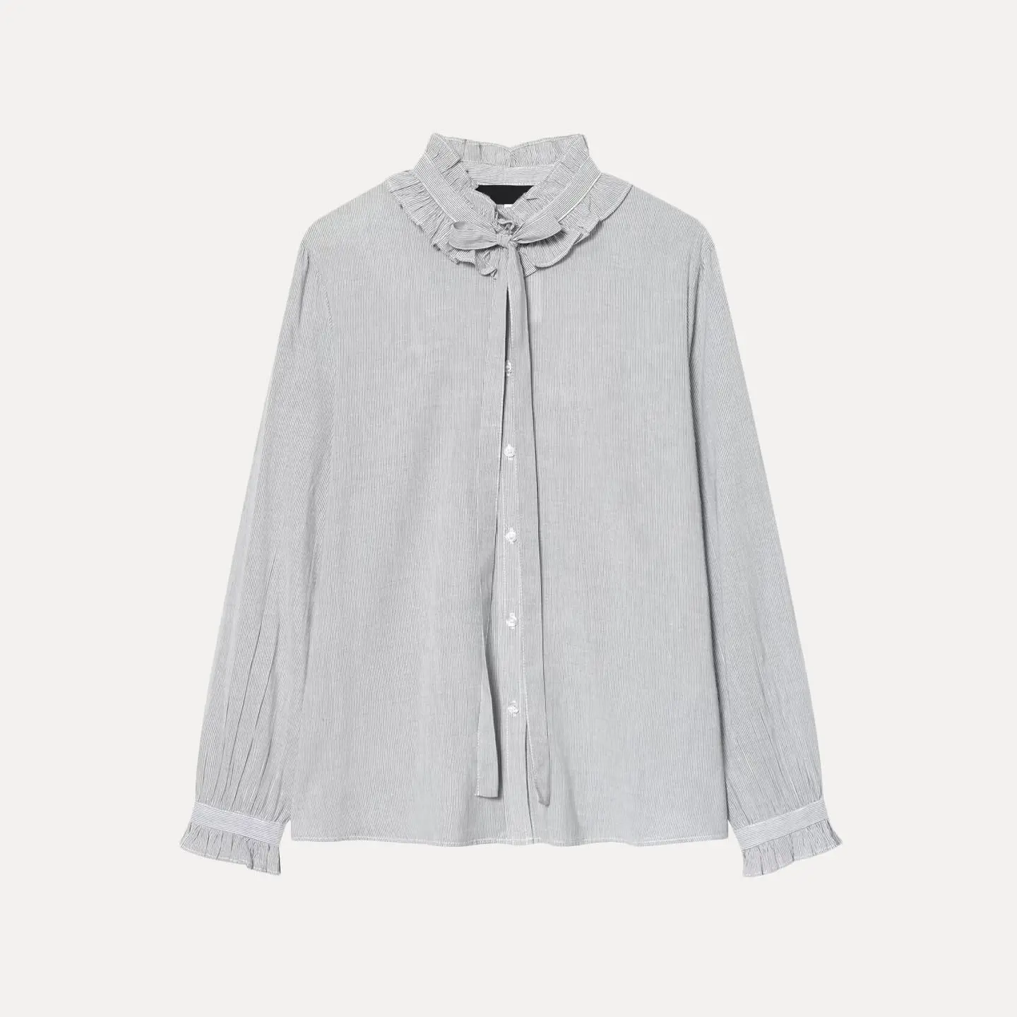 

Ele Faionable Women's Long Sve irt with Bow Design And Pleated Detail Winter 2025 Z Loose Fit Regular Length