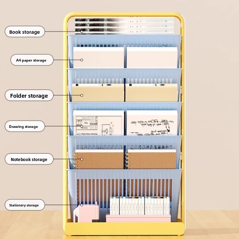 Libreria a pavimento con fessura di dopamina rimovibile dal tavolo dallo stile stretto contro il muro non occupa spazio scaffale