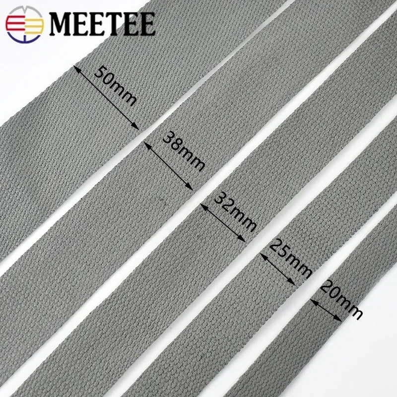 4Meter Meetee 20-50mm Cotton Webbing for Crochet Bags Decorative Ribbons Band Bias Handbag Strap Tape Garment Sewing Accessories