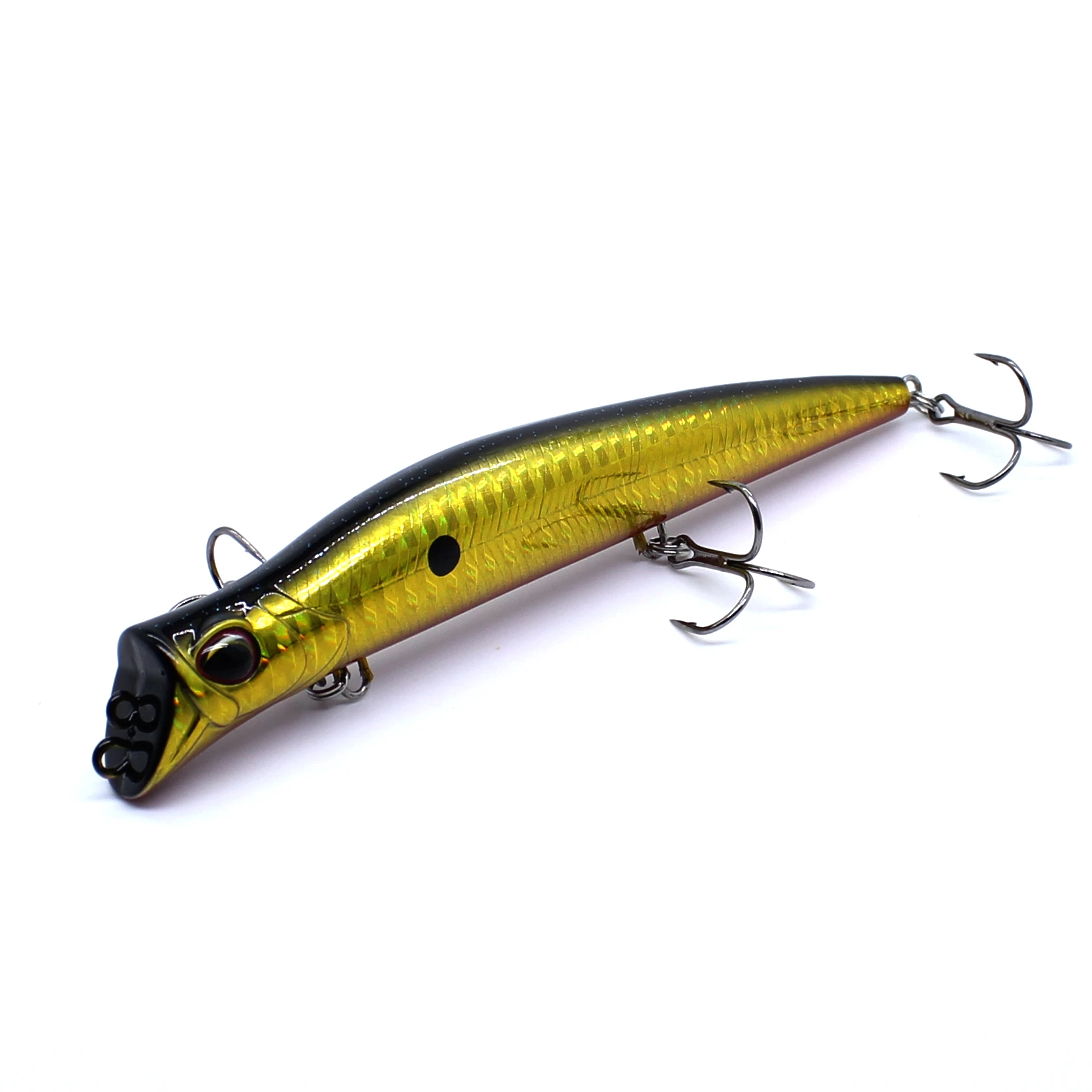 AOCLU Topwater Hybrid 130mm 17,5g Bleistift Stick Harten Köder Wobbler Rassel Zwei Ton VMC Haken 1PC Draht salzwasser Seebarsch Angeln – Detail 16