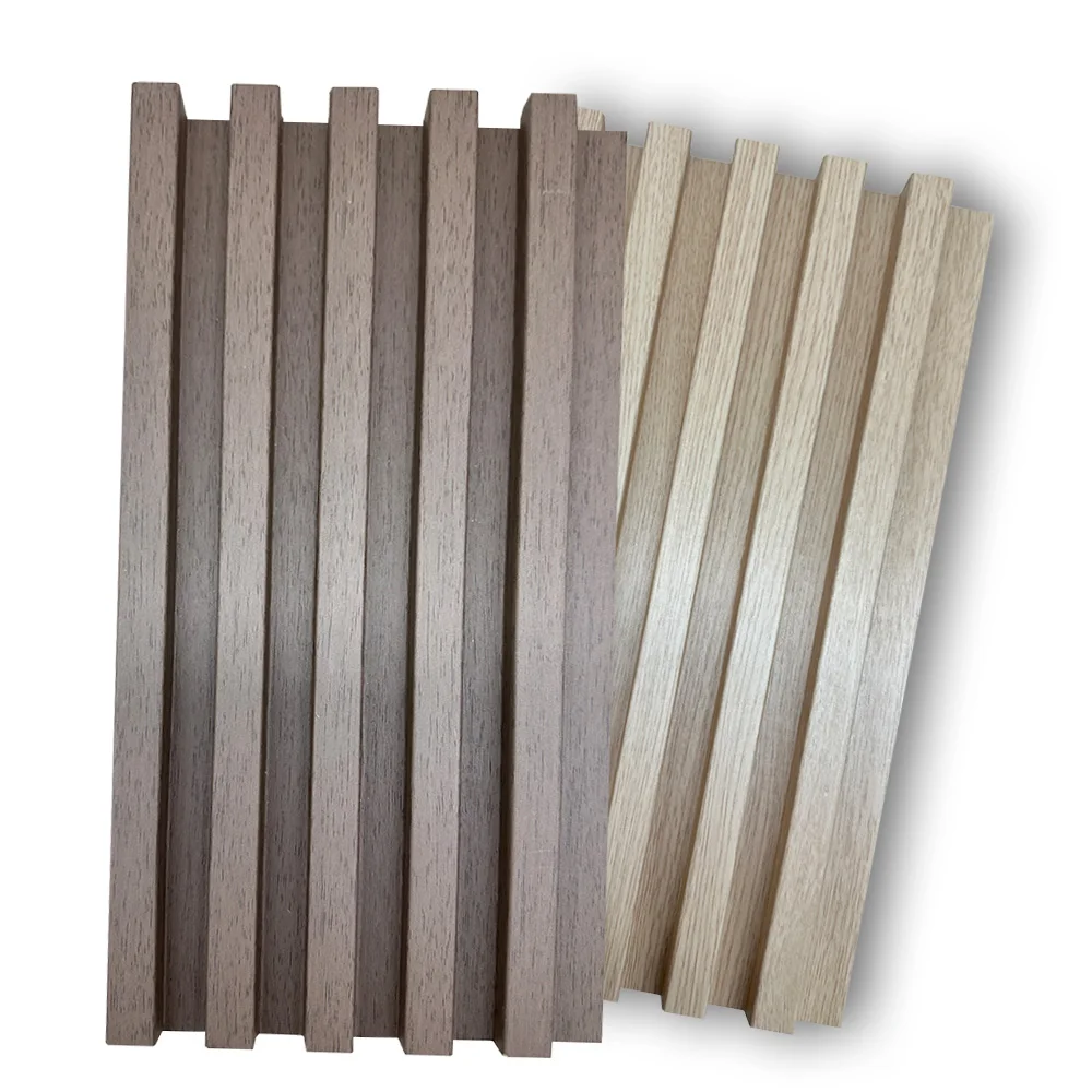 Modern  Wood Grain Waterproof Eco-friendly Solid Timber Wall Cladding Panels Easy Installation Interior Hospital Dining