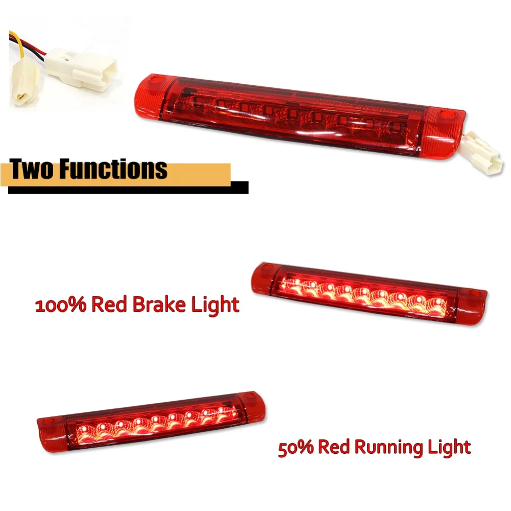 1PC For Toyota RAV4 Highlander Sequoia Corolla S Red LED Car Rear Center High Mount Third 3rd Brake Light Stop Light Assembly - Image 2