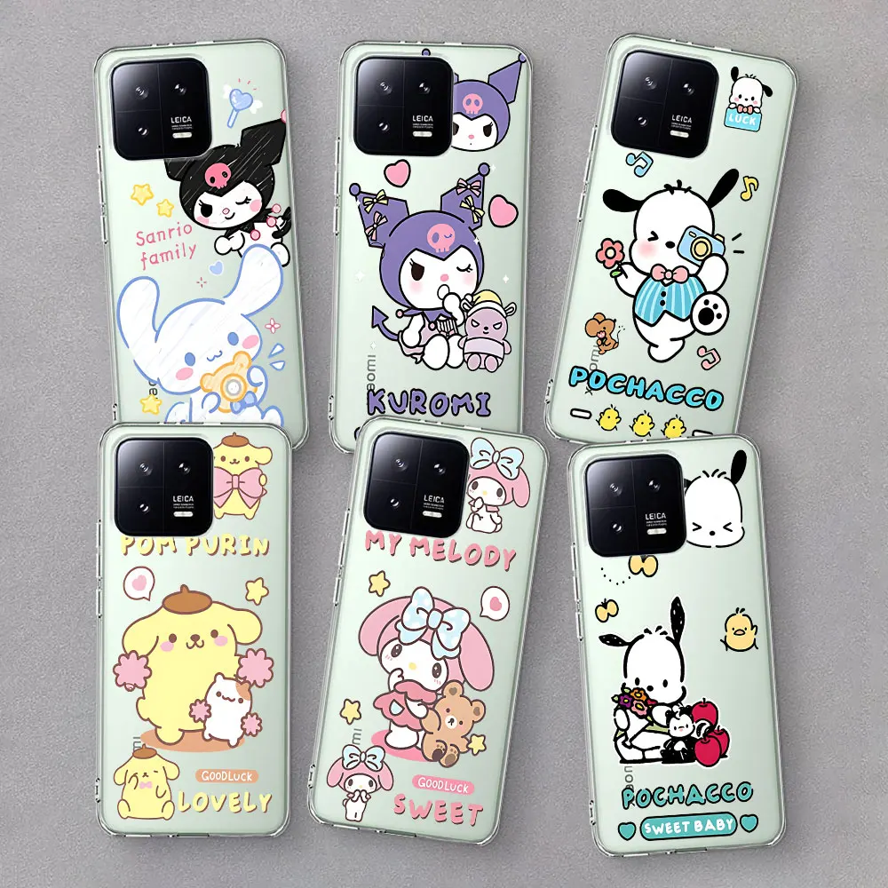 Cinnamoroll Kuromi Case for Xiaomi Mi 12T 9 11T 12 11 CC9 9T A2 10T 8 12X 11i 5X A1 6X A3 CC9E 10 Transparent Soft Phone Cover