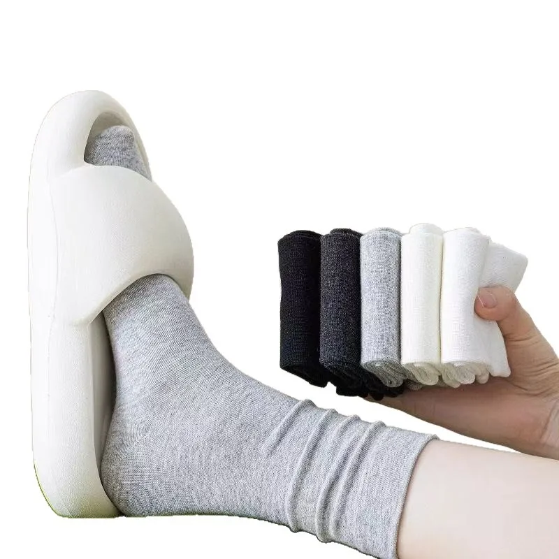 

И мягкие хлопковые женские носки, белый осенний стиль, бесшовные ворсы до середины икры для беременных, длинные носки-трубочки G