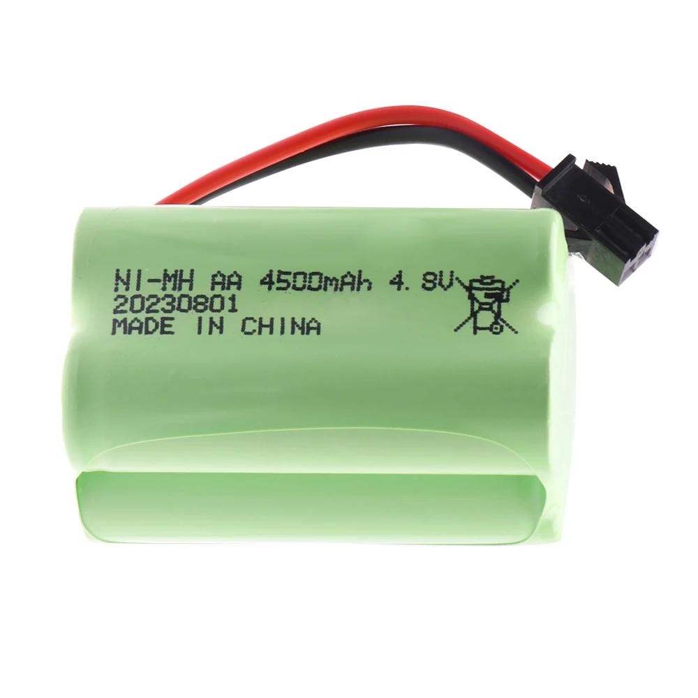 NiMH بطارية قابلة للشحن وشاحن للسيارات RC ، الروبوتات ، دبابة ، بندقية ، قوارب ، T نموذج ، SM المكونات ، AA ، 4.8 فولت ، 4500mAh