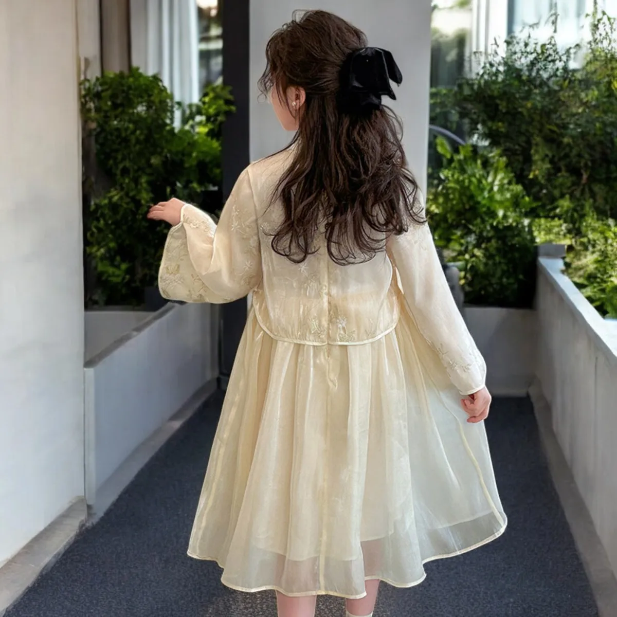 Teenagers Girls Black Dresses for Kids Clothes Preppy School Long Sleeve Spring Autumn Baby Children Costumes 6 8 10 11 12 Years image 2