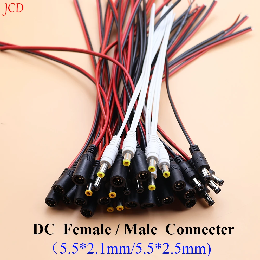 1 sztuka 5,5 * 2,1/2,5 mm męski żeński adapter kabla jack zasilacz 12 V DC Zestaw złączy do taśmy LED Światło Kamera CCTV