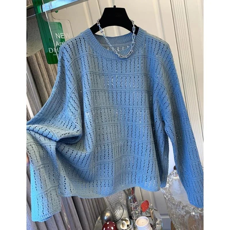 

Мужской вязаный свитер оверсайз с длинным рукавом, повседневная винтажная верхняя одежда, свободный крой, удобный, осенне-зимний, большие размеры, 300 Pou Top