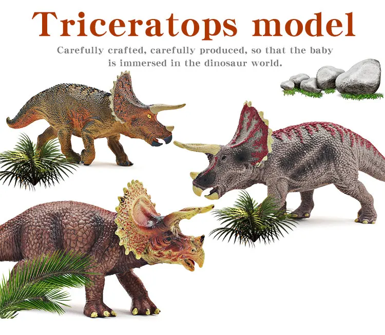 Prähistorische Jurassic Triceratops Dinosaurier-Modell-Actionfigur – hochwertiges PVC-Spielzeug für Kinder, pädagogisches Geschenk – Detail 1