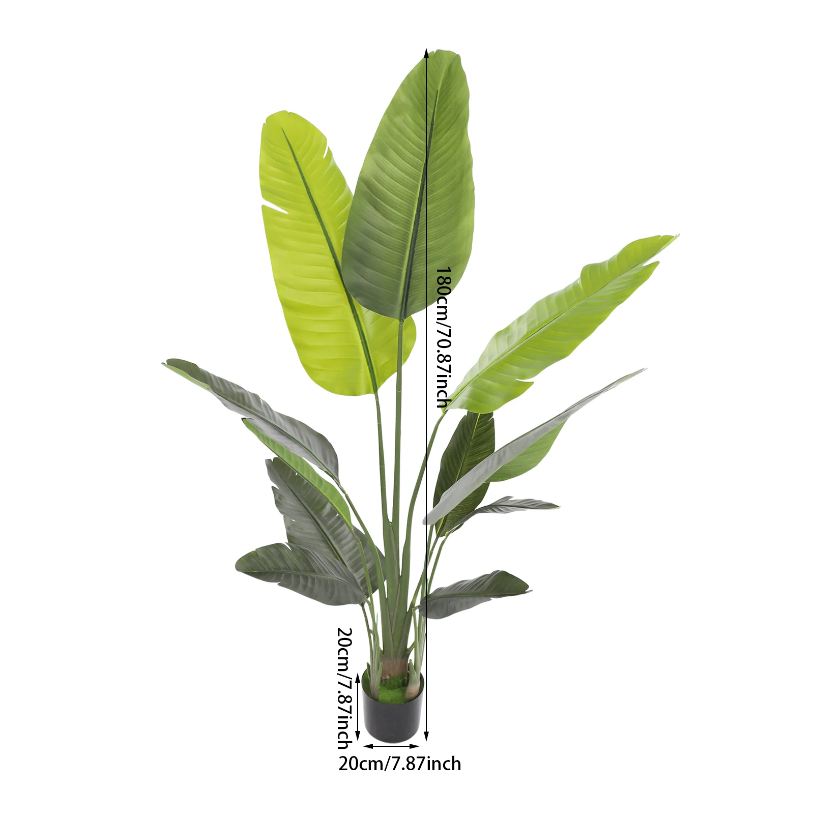 Großer künstlicher Palme, 180 cm, tropische Kunstpflanzen, grüne Kunststoff-Palmblätter, großer Monstera-Baumzweig für Heim- und Gartendekoration – Detail 3