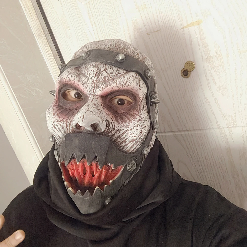 Casa stregata Prop Maschera di carnevale vintage Maschera di Halloween Maschera di guerriero vichingo in lattice per la stanza di fuga di Halloween Casa stregata