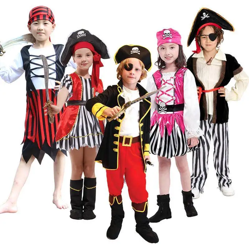 

Halloween Pirate Costume Children's Party Dress up Caribbean Jack Sparrow Outfit Ladies' Ethnic Stage Costume Traditional Hanfu