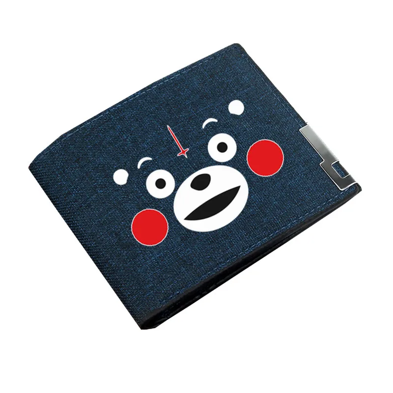 Teenagers Wallet Short Money Bag Kids Coin Purse Bi-fold Holder Canvas Casual Wallet anime   Kumamon  Wallet