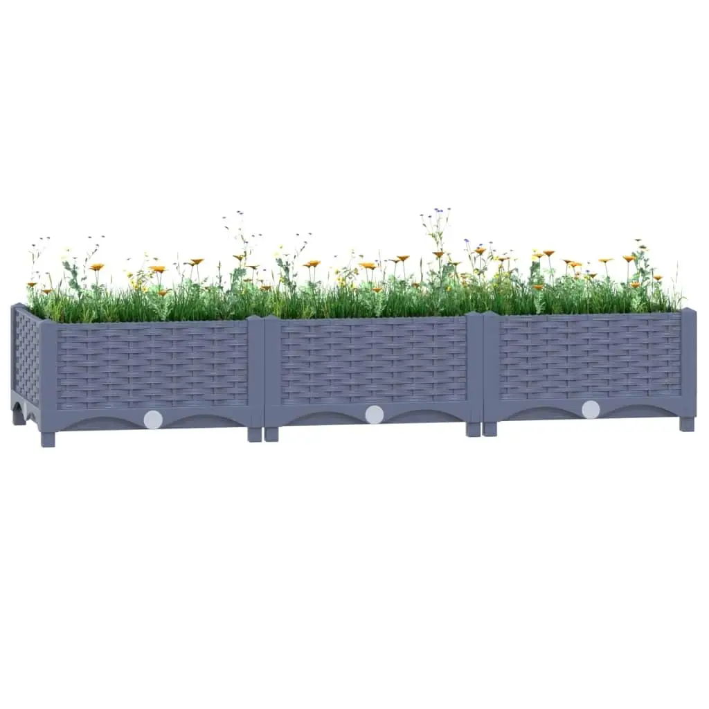 120x40x23 cm Raised Garden Bed - Durable Polypropylene Planter for Outdoor Gardening