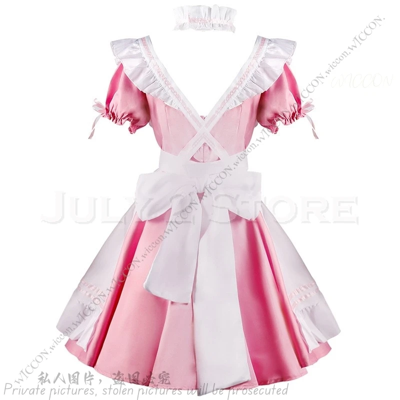 Maid Apron Lolita Halloween Costume Cosplay Black Red Pink Dress S-5XL Lovely Maid Christmas Kawaii Dating Outfit Disguise Woman