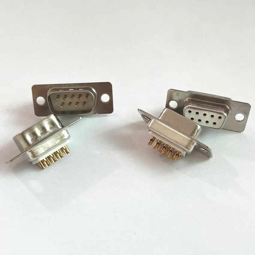 

5PCS DB9 Male+Female PCB Mount Serial Port Solder Type Connector RS232 9Pin Copper 9P Socket Plug Adapter For PCB