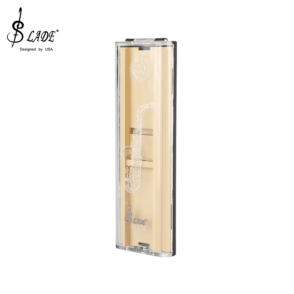 SLADE Reeds Case Saxophone Clarinet Oboe Reeds ABS Transparent Sax Case Storage Box Waterproof Wear Resistant General 2 Grids