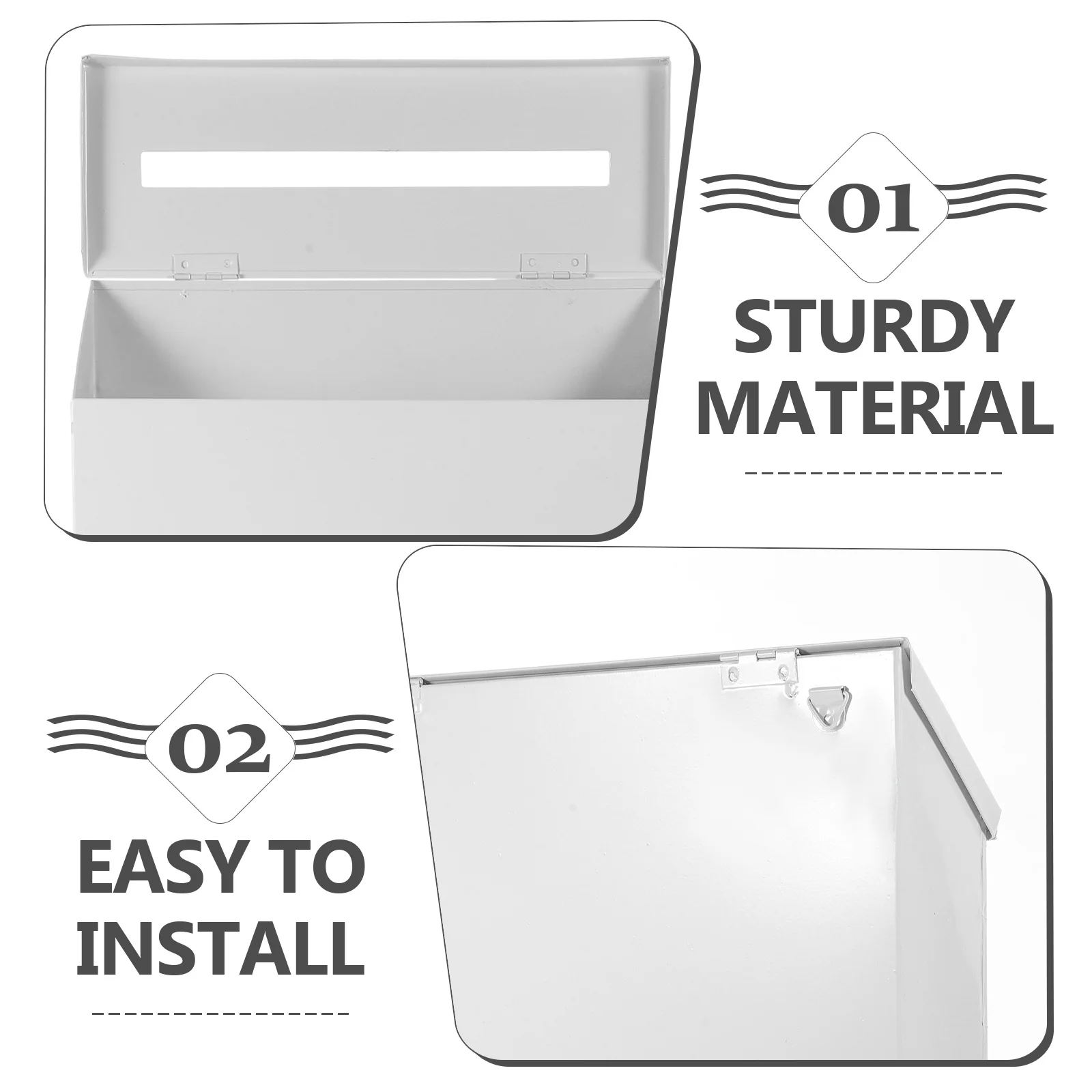 

Mailbox Wall Mount Outdoor Metal Suggestion Box Heavy Duty Rustic Finish Spacious Interior Secure Letter Storage for Residential