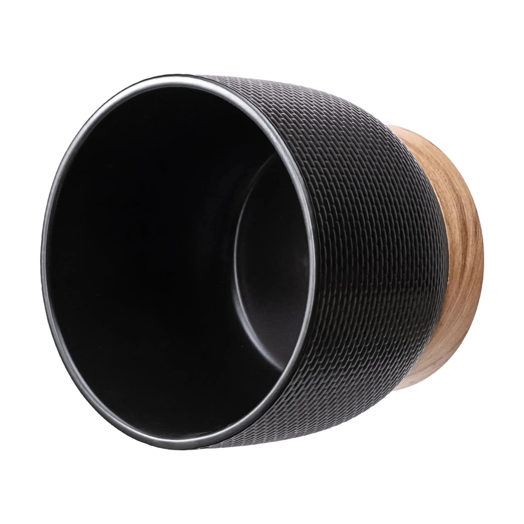 Plantador de cerâmica preta tecida Channing de 8 polegadas