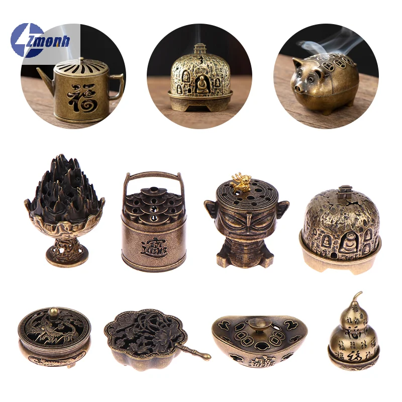 Brass Incense Burner Metal Sandalwood Agarwood Aromatherapy Holder Aroma Furnace For Yoga Meditation Bedroom Ambiance Home Decor