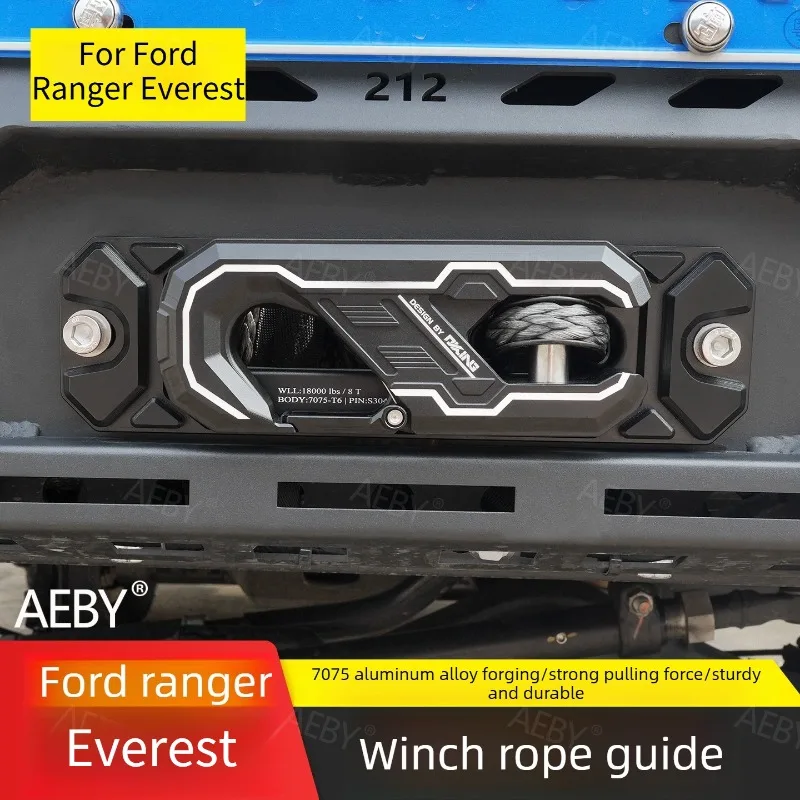 

For Ford Ranger Everest 2022-2026 Winch fairlead cover anchor chain,Winch guide rope mouth hook,Car accessories,Protect