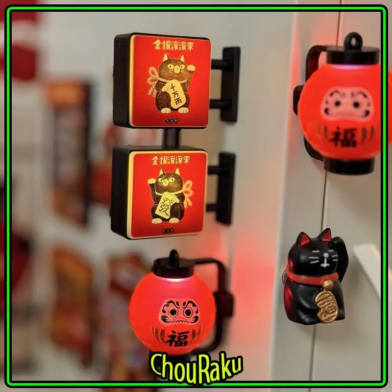 Imán de Refrigerador con Diseño de Maneki-neko Daruma Japonés, Gato de la Suerte, Decoración de Año Nuevo, Decoración Magnética para el Hogar, Cocina, Cafetería
