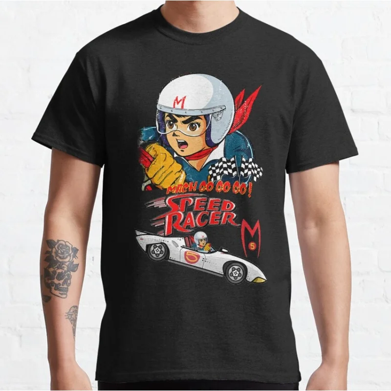 

0618 Mach Go...Go... Go.. graphic tee Manga Speed Racer Anime T shirt for men Large size Tops 100% cotton printed Y2K Clothes