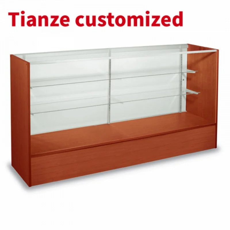 (customized)Cherry 6ft Glass Counter Knocked Down Smoke Retail Shop Display Cabinet with LED Light