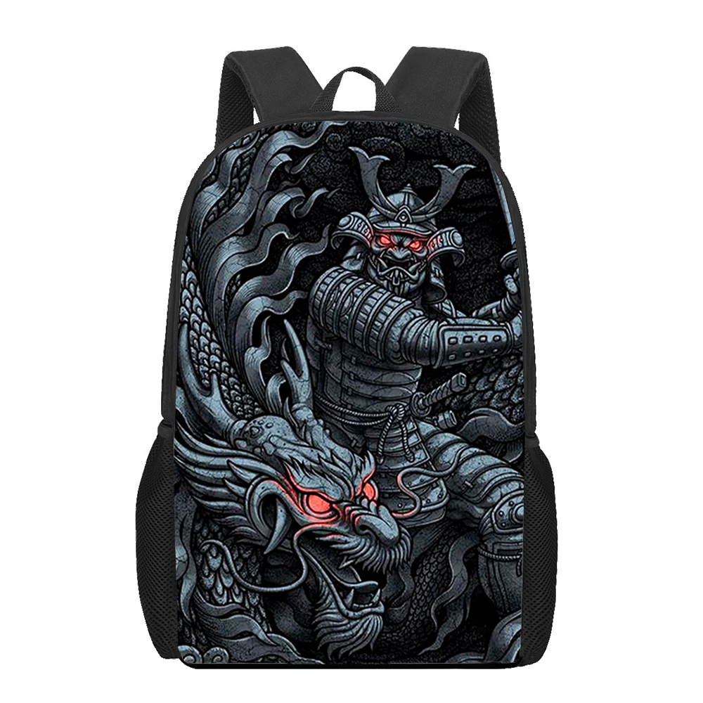 Conjunto de mochilas escolares con estampado 3D de samurái para adolescentes y niñas, morral para libros, mochilas infantiles