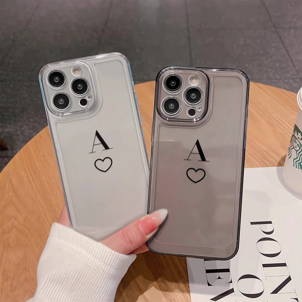 

Love English Letters Phone Case For iPhone 17 16 15 11 12 14 13 Pro Max Mini X XS XR 7 Plus SE 16E Shockproof Transparent Cover