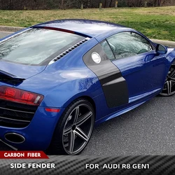 For Audi R8 V8 V10 2 Door 2008-2015 Gen1 Car Styling Carbon Fiber Car Door Fenders Blade Panels Flares Racing Kits Black FRP