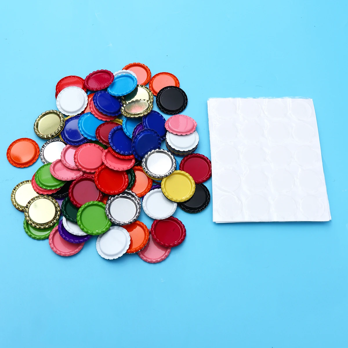 

200 Pcs Bottle Caps Crafts Double Sided Stickers DIY Material Resin Patches Beer Projects Time Kitchen