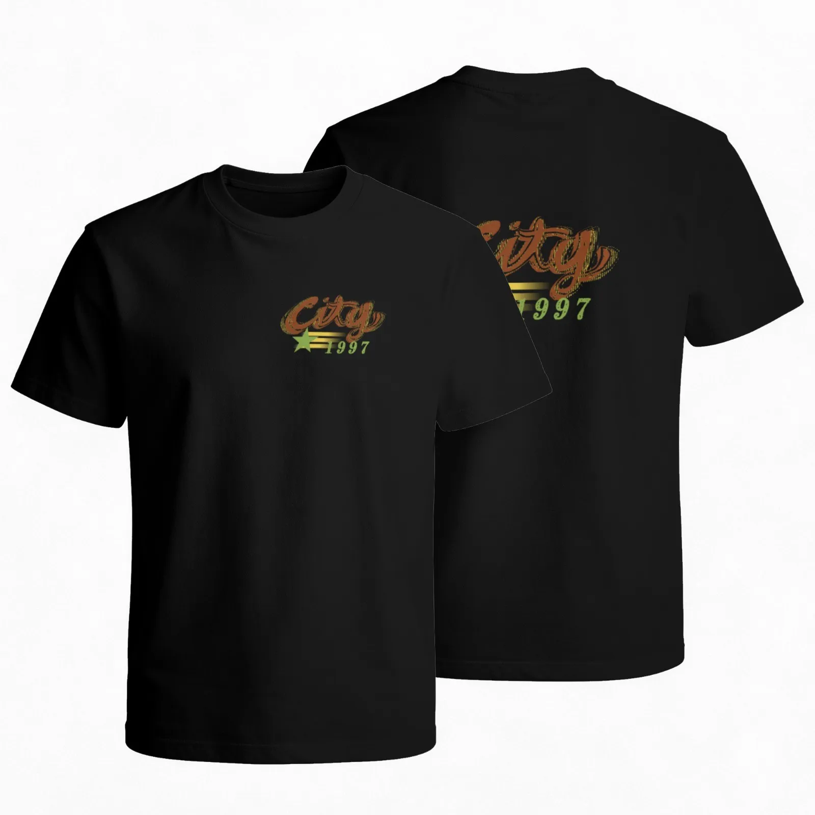 

City 1997 Graphic Cotton T-Shirt Round Neck Daily Wear Breathable Short Sleeve Tee