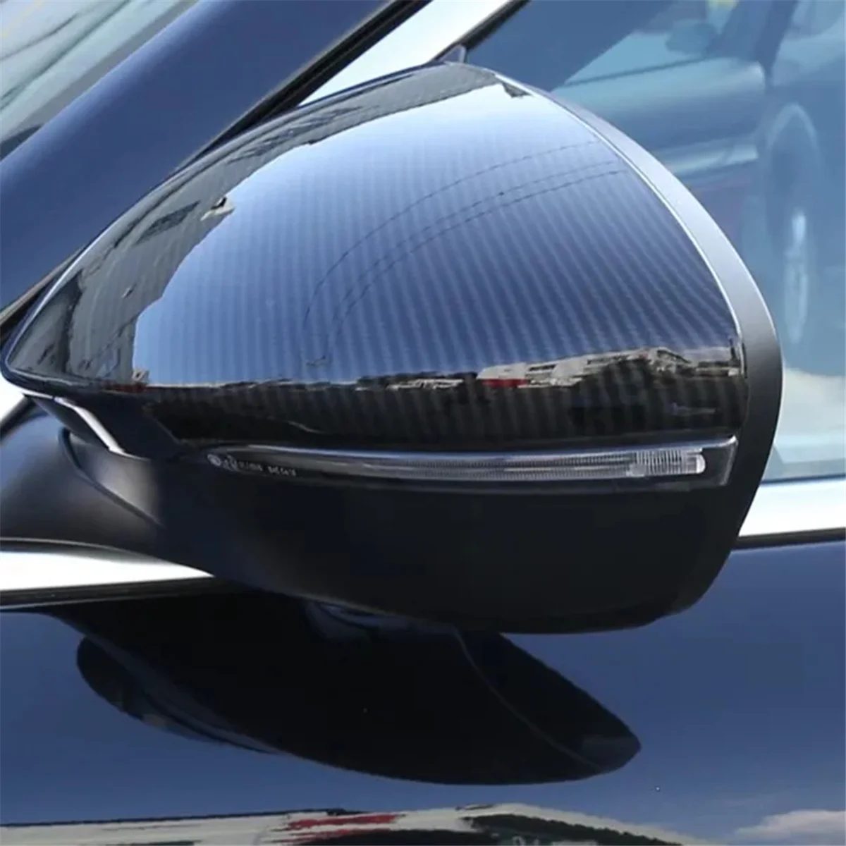 

Car Side Rearview Mirror Housing Cap Carbon Fiber Rearview Mirror Cover for Alfa Romeo Stelvio 2017 2018 2019 2020 B—L48A