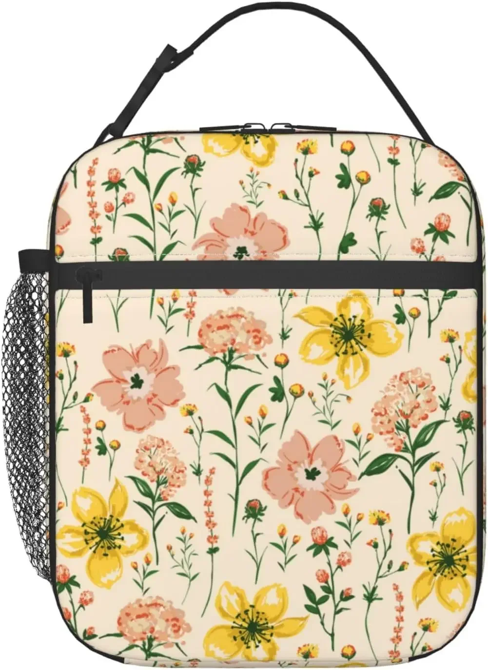 

Insulated Lunch Box for Women Kids Floral Lunch Box for Work,Picnic,School,Travel,Hiking,Beach or Fishing Polyester Wild Flower