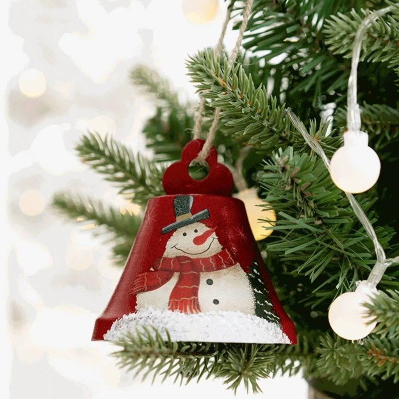 Santa/muñeco nieve campanas hierro Metal árbol Navidad Festival colgante para ventana y puerta decoración del
