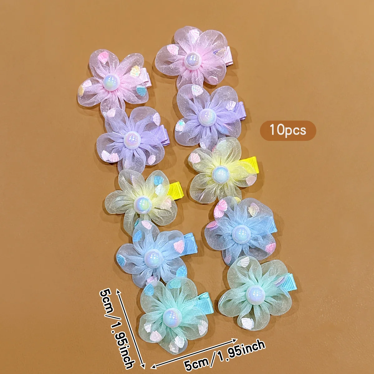 10 Sweet Wind Colored Random Flower Hair Clips Suitable for Daily Use Hair Accessories