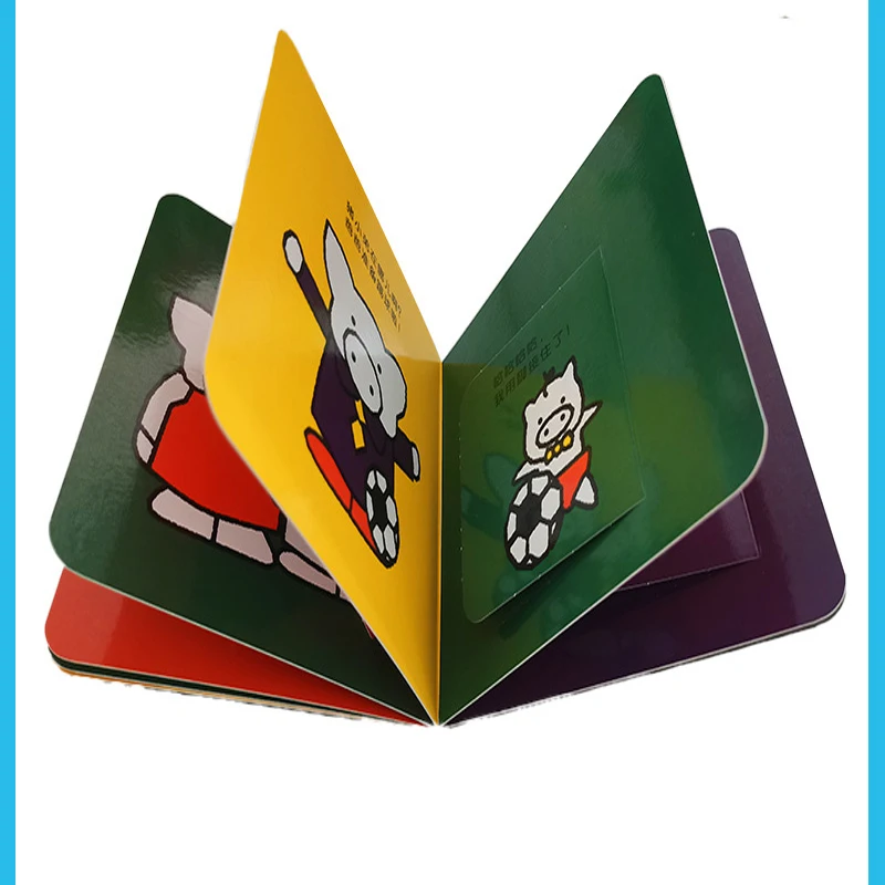 5 Books/Set Hardshell Pig Little Brother's Cognition Flip Book for 1-3 Year Old Baby's Enlightenment and Cognition Book