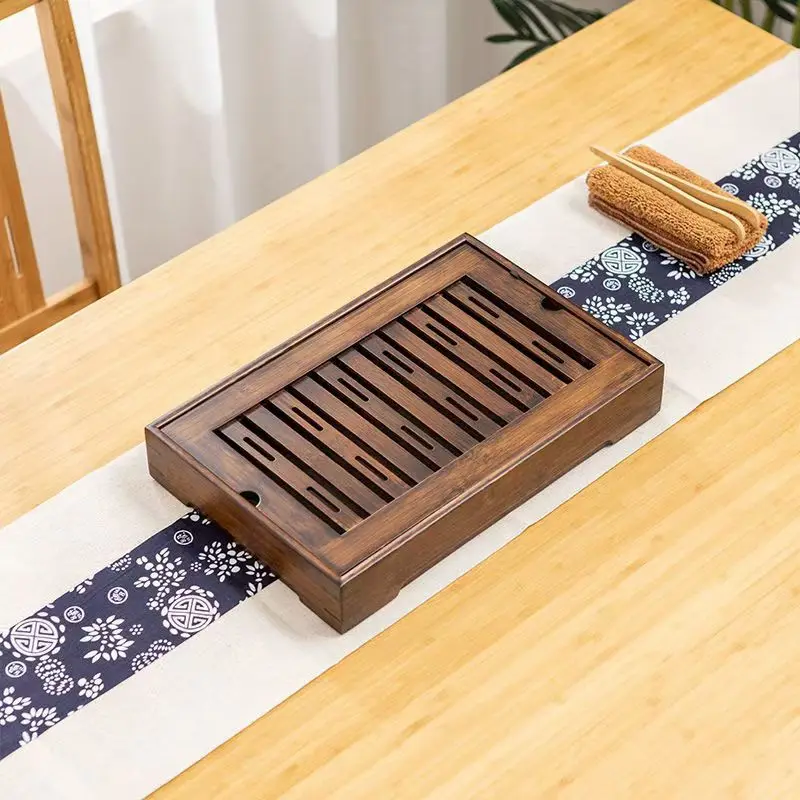 

Small Water Storage Bamboo Tea Tray Household Simple Bamboo Tea Sea Tea Tray Kung Fu Tea Set Drain Long Dry Bubble Tray